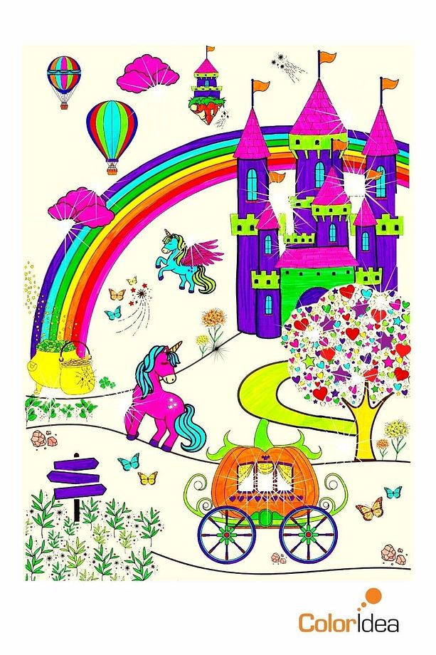 Sihirli Dünya Dev Boyama 70x100 Cm - My Little Pony Unicorn Dev Boyama Etkinlik Ve Aktivite Kağıdı - 6