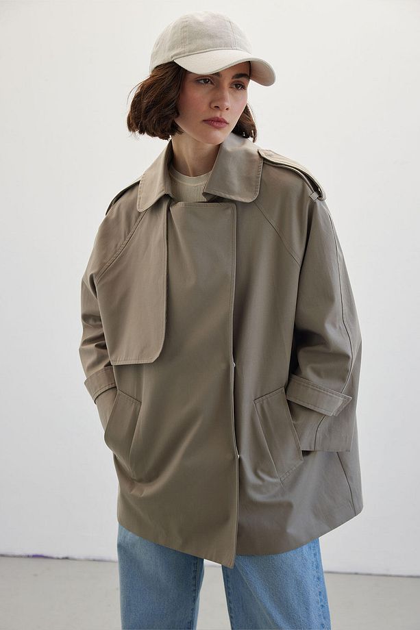 OVERSIZE KISA TRENÇKOT ÇAĞLA - 6