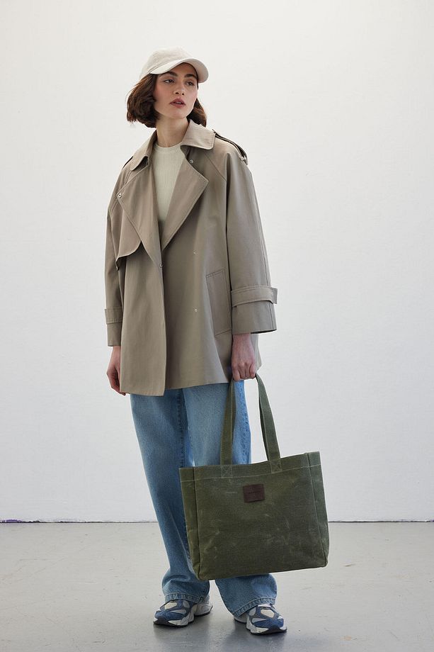 OVERSIZE KISA TRENÇKOT ÇAĞLA - 3