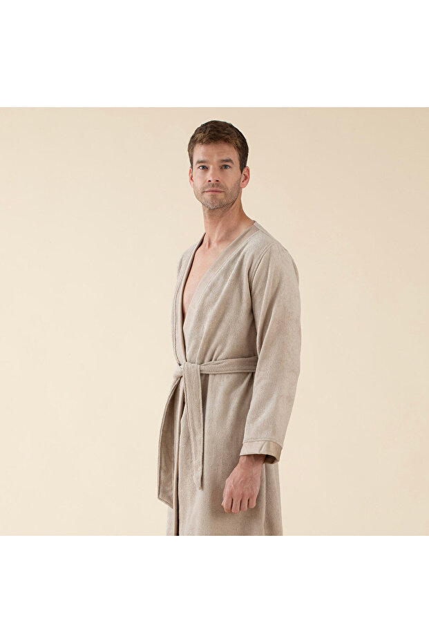 Floss Unisex Bornoz Bej - 5