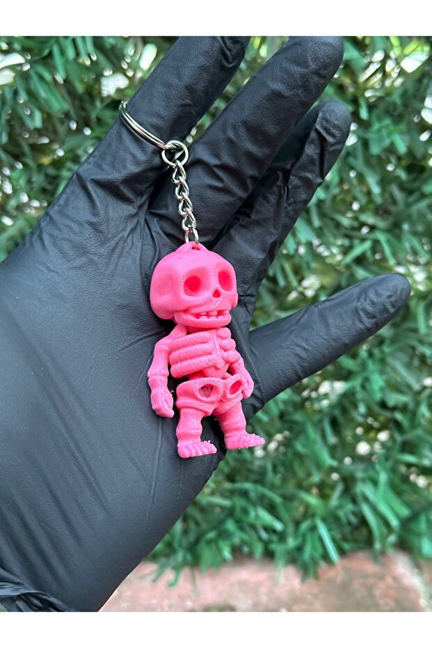 سلسلة مفاتيح هيكلية صغيرة متحركة (وردي) - 4