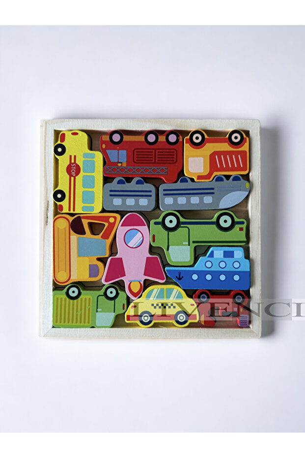 Ahşap Arabalar Puzzle - 3
