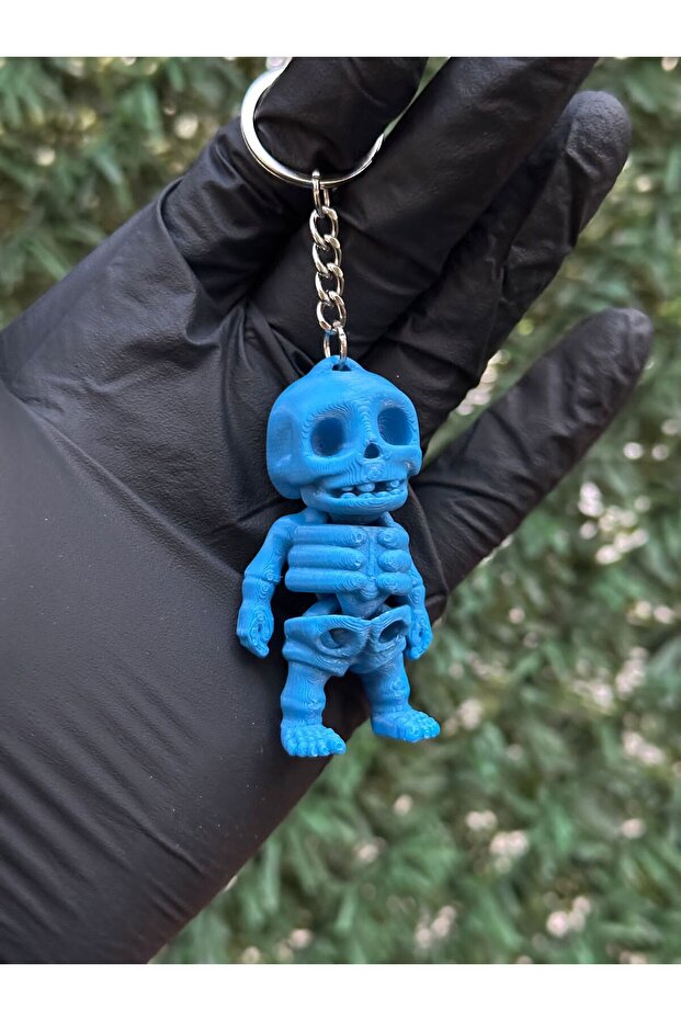 سلسلة مفاتيح هيكلية صغيرة متحركة (أزرق) - 4