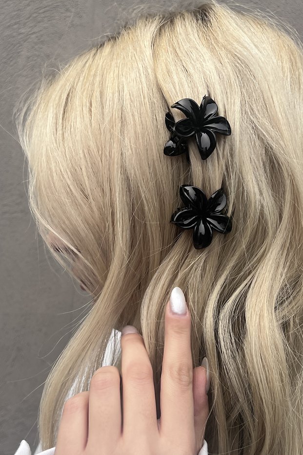 Black Color Lotus Buckle Pair (Small Size)