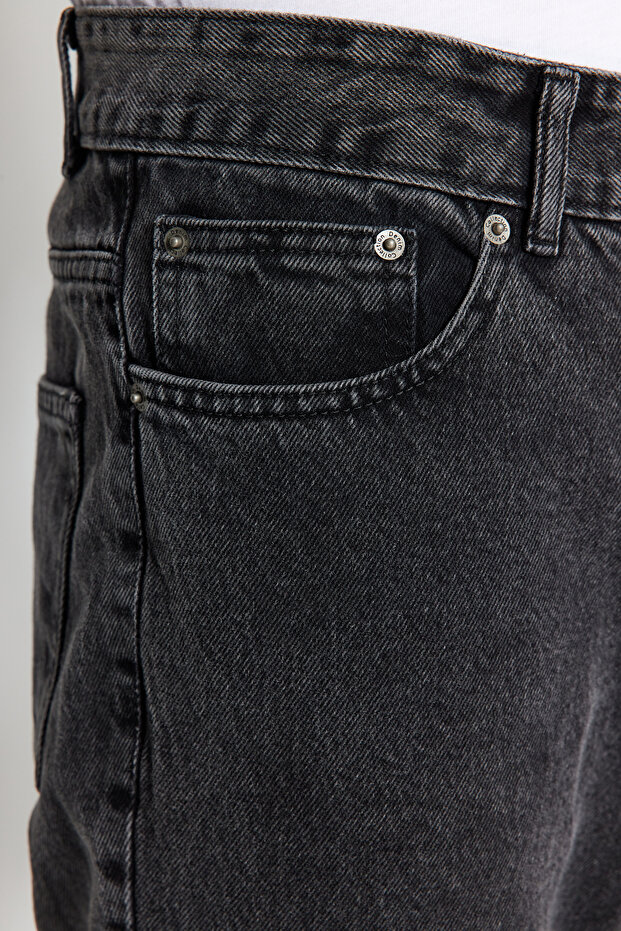Antrasit Smoke Relax Fit Boyfriend Jeans Kot Pantolon TMNAW23JE00043 - 5