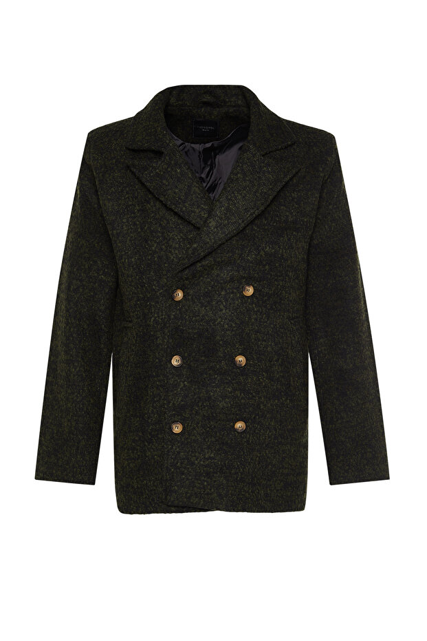 Winter Khaki Stamp Coat - Regular Fit, Double Breasted Design TMNAW21KB0027 - 9