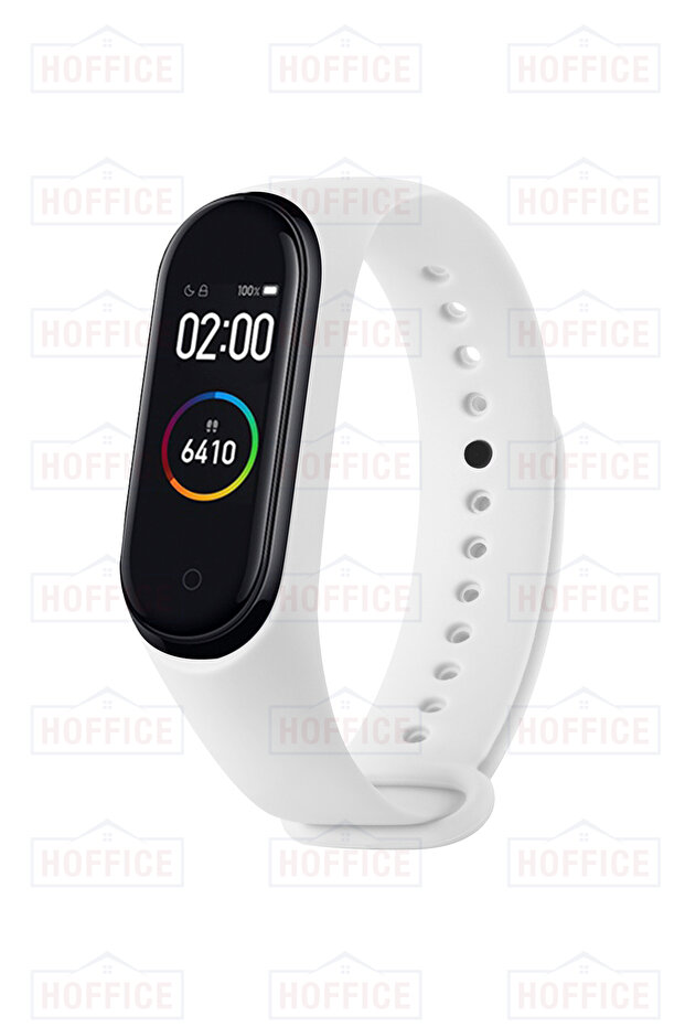 High Quality Silicone Band Compatible with Xiaomi Mi Band 3 and 4 (Band only) (white)