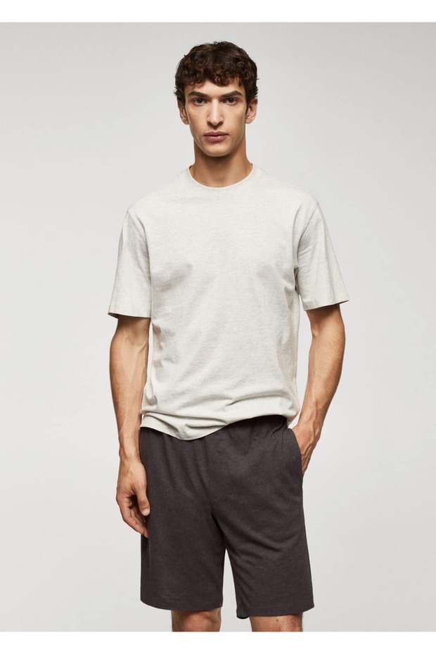 Pamuklu şort pijama takımı - 1