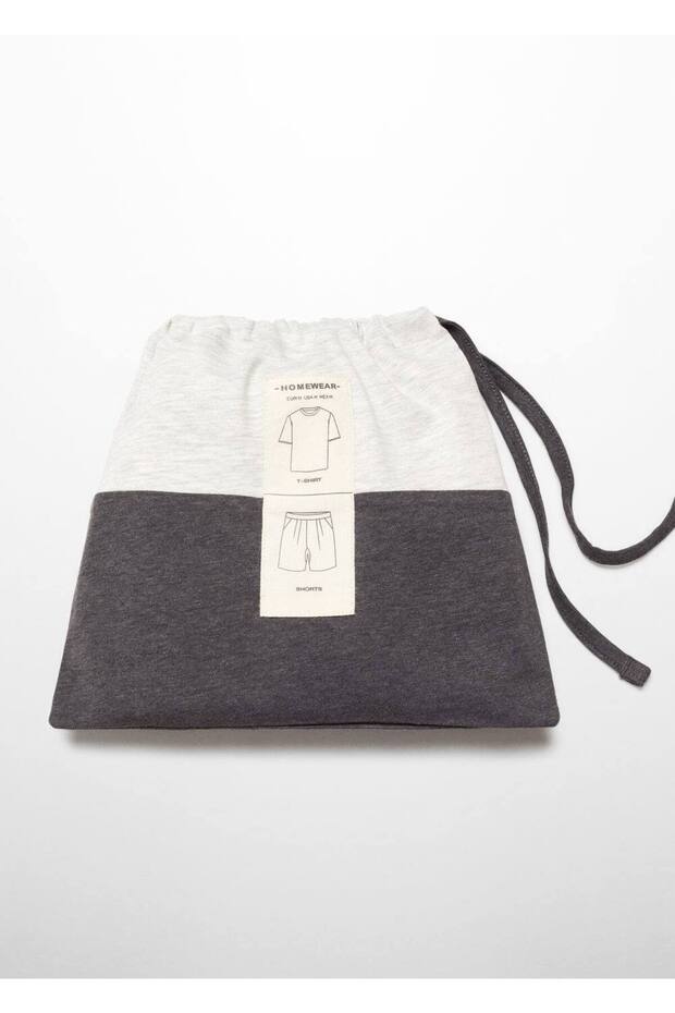 Pamuklu şort pijama takımı - 7