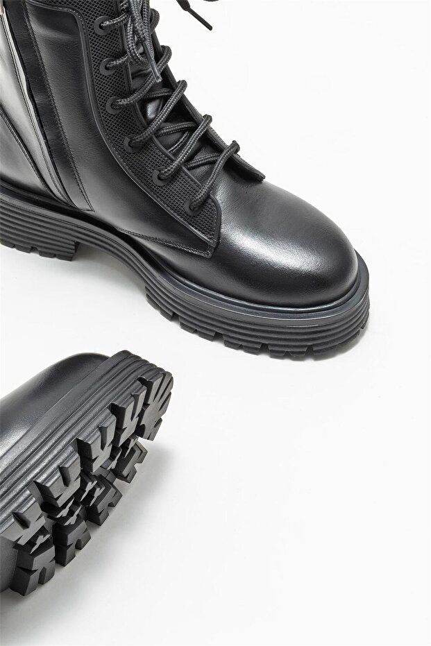 Siyah Deri Kadın Günlük Bot - 3