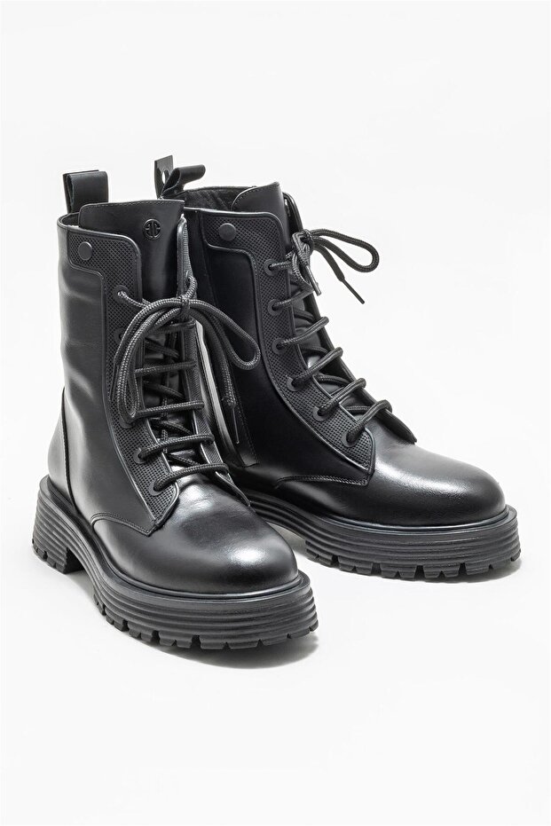 Siyah Deri Kadın Günlük Bot - 2