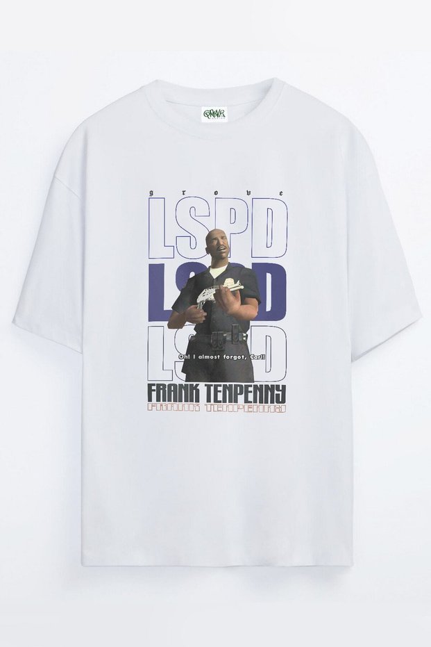 Gta San Andreas Lspd Frank Tenpenny Printed Unisex Oversize T-shirt