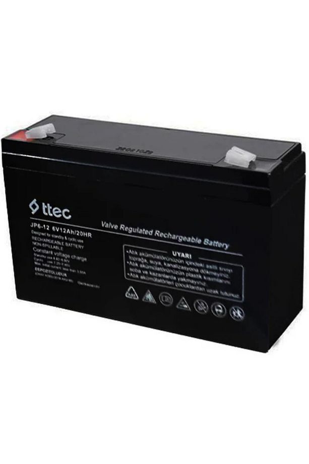 6 Volt 12a Akü -6 Volt 12 Amper Standart Bakımsız Kuru Akü - 2