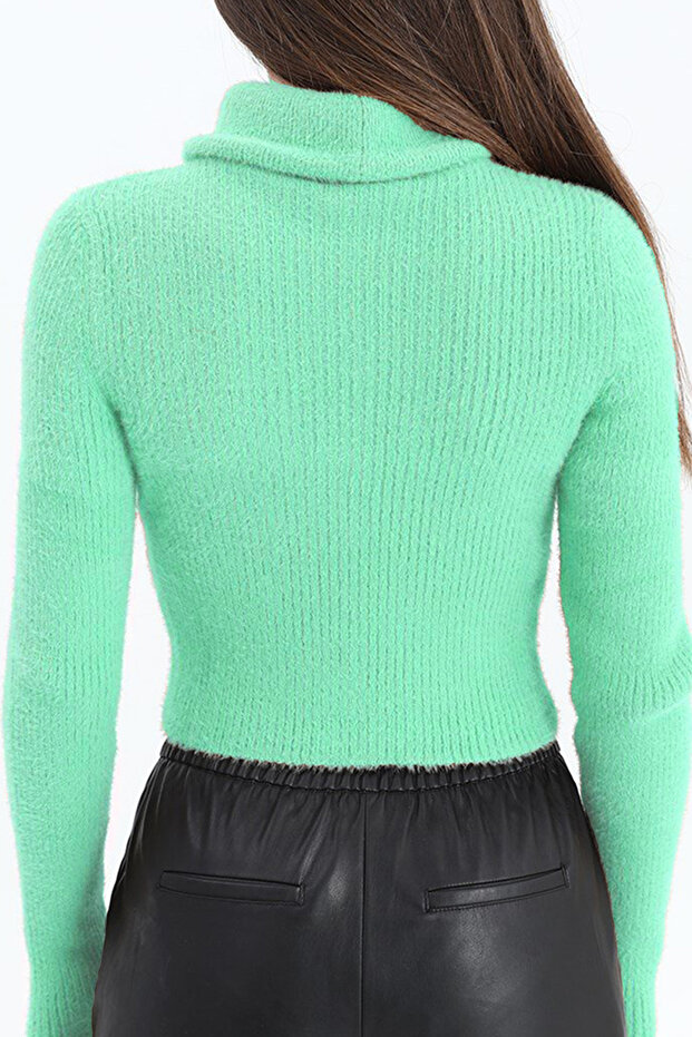 سترة تريكو مضلعة بسحاب - 2