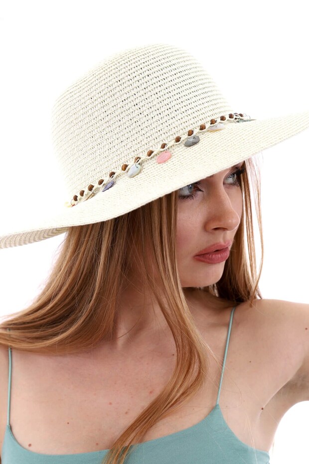 Cream Straw Beach Hat - 3