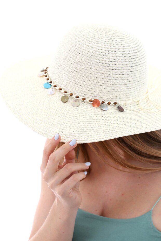Cream Straw Beach Hat - 2