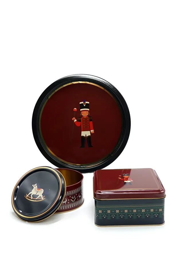 3 Lü Yılbaşı Set, 15.8 X 15.8 X 8 Cm, Ø14 X 7 Cm, Ø31.5 Cm Tepsi Erb571r - 9