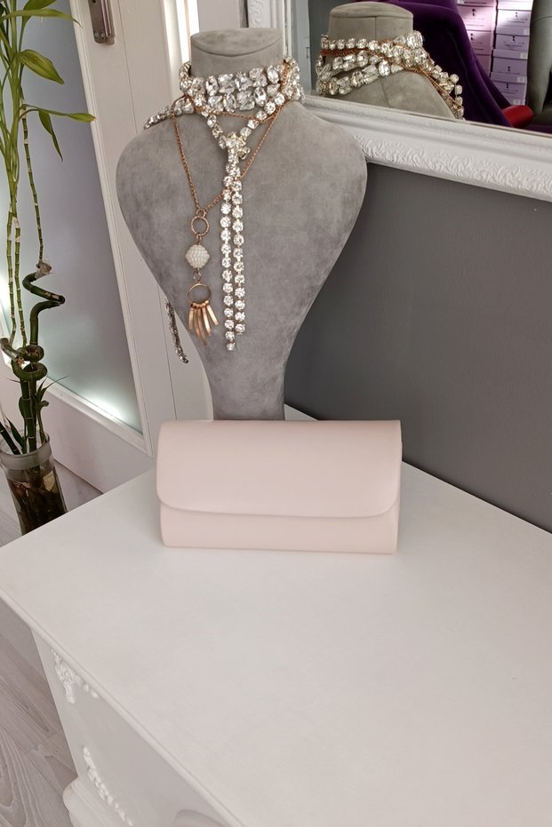 Beige Leather Oval Cut Cover Evening Dress Women's Bag