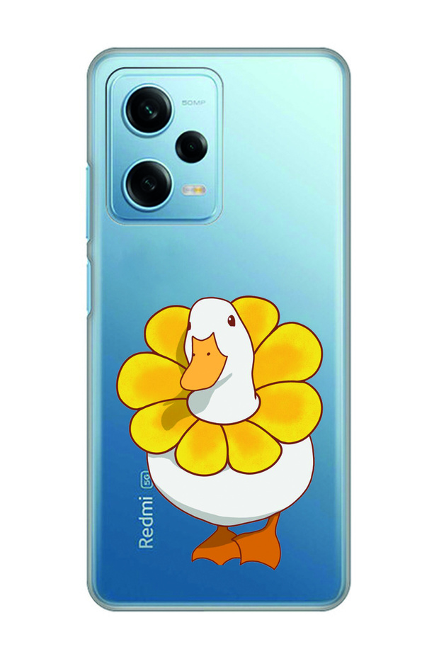 حافظة هاتف شفافة متوافقة مع Redmi Note 12 Pro 5G بنمط Sweet Duck