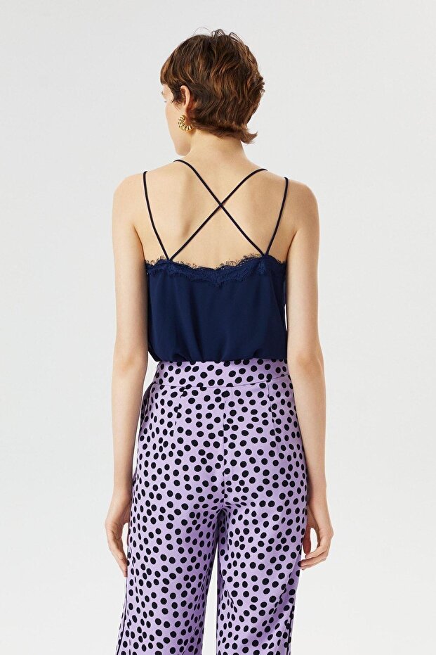 Askılı Dantelli Bluz - 4