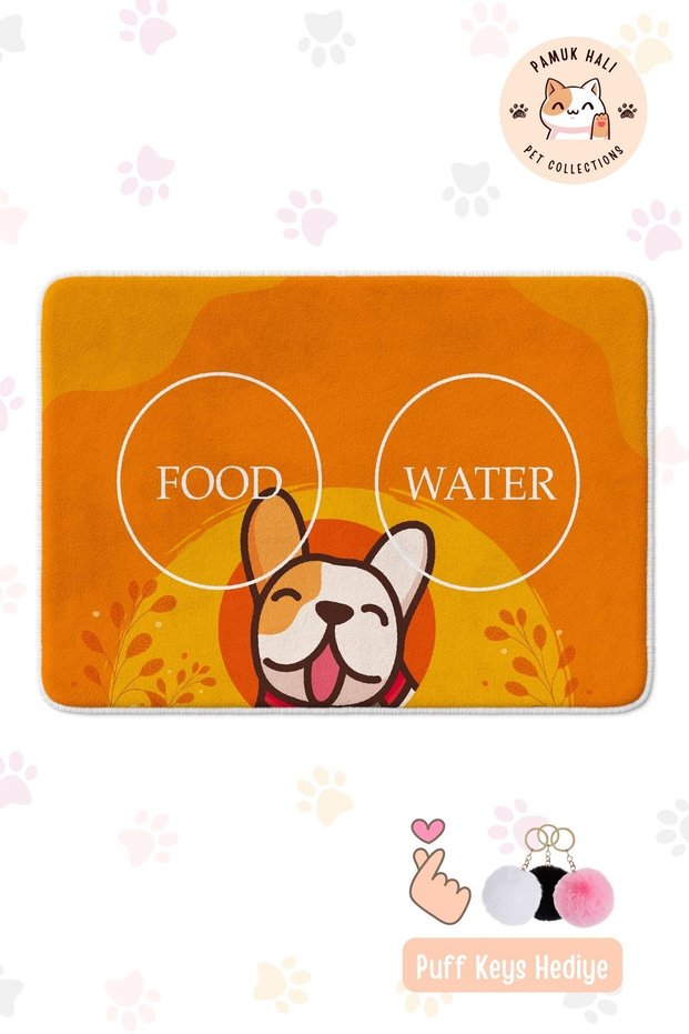 Pet Training and Feeding Food Mat, Colorful Food Mat, Machine Washable Mat