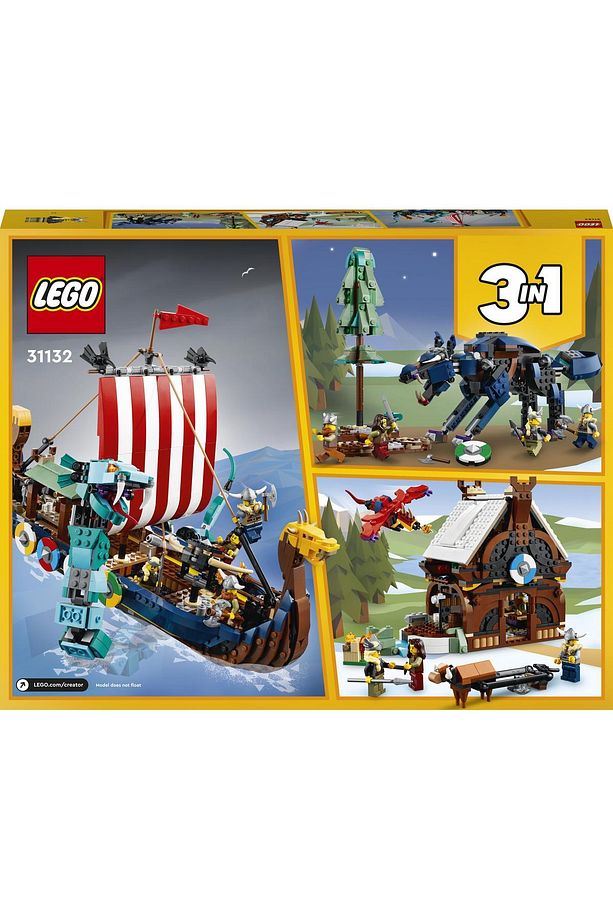 ® Creator 3’ü 1 Arada Viking Gemisi Ve Midgard Yılanı 31132-9 Yaş Ve Üzeri Için Gemi Ve Kurt Içe - 5