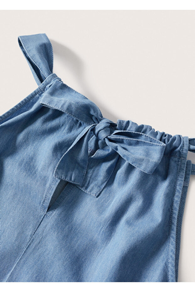 Pamuklu Denim Tulum - 7