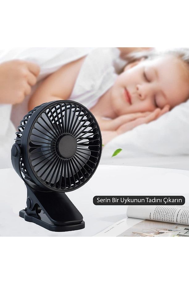 3 Kademe Şarjlı Mandallı 360° Taşınabilir Fan Vantilatör JH-006 - 6