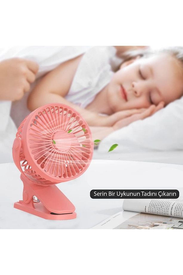3 Kademe Şarjlı Mandallı 360° Taşınabilir Fan Vantilatör JH-006 - 6