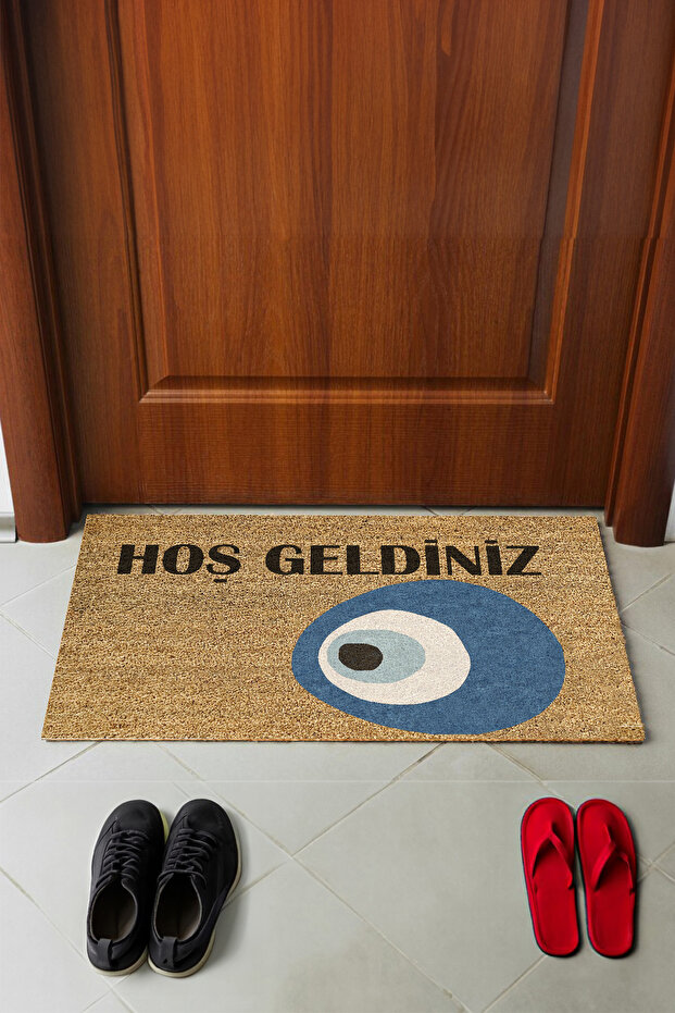 Dijital Baskılı Modern Dekoratif Jüt Kapı Önü Paspas - 1