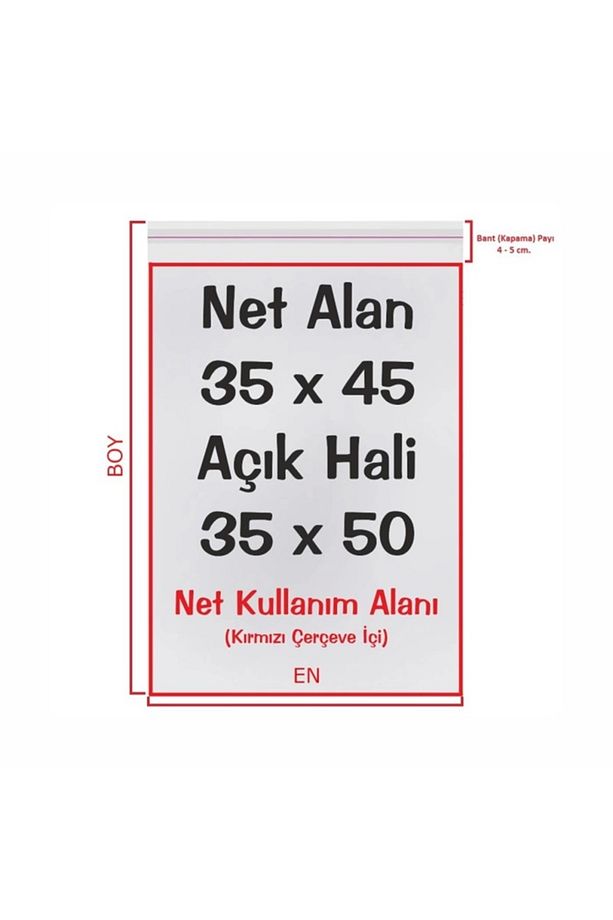 Şeffaf Bantlı (35X50 CM) Yumuşak Naylon Poşet (100 ADET) - Yumuşak Bantlı Poşet - 2