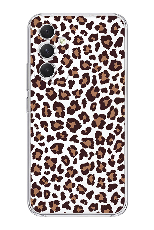 حافظة هاتف شفافة بنمط الفهد متوافقة مع هاتف سامسونج جالاكسي A34 - 1