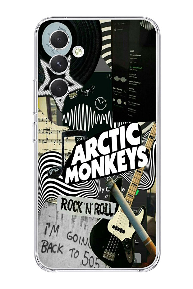 Samsung Galaxy A34 Compatible Arctic Monkeys Collage Patterned Transparent Phone Case