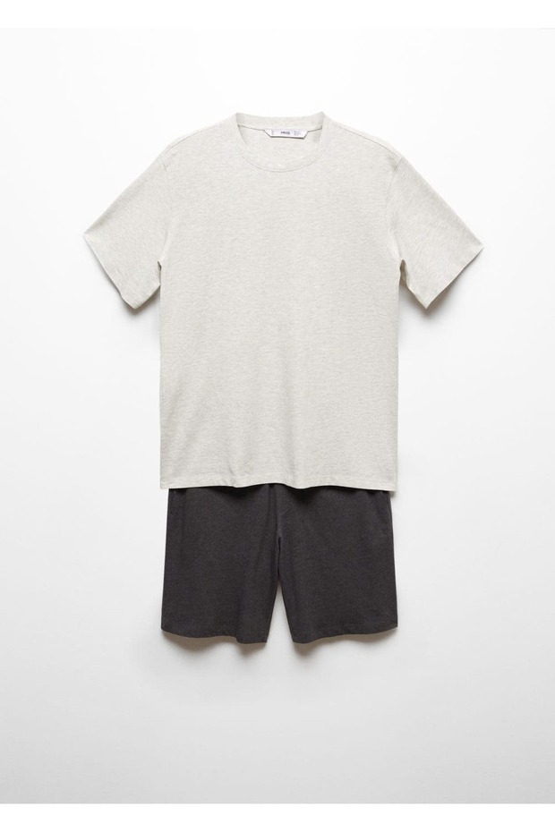 Pamuklu şort pijama takımı - 3