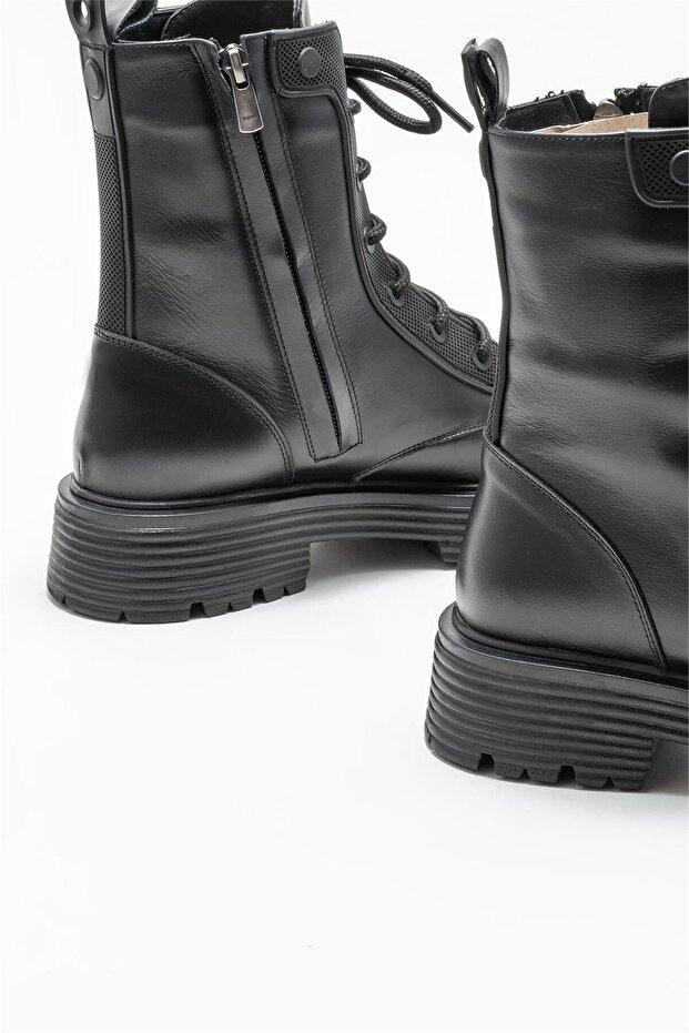Siyah Deri Kadın Günlük Bot - 4
