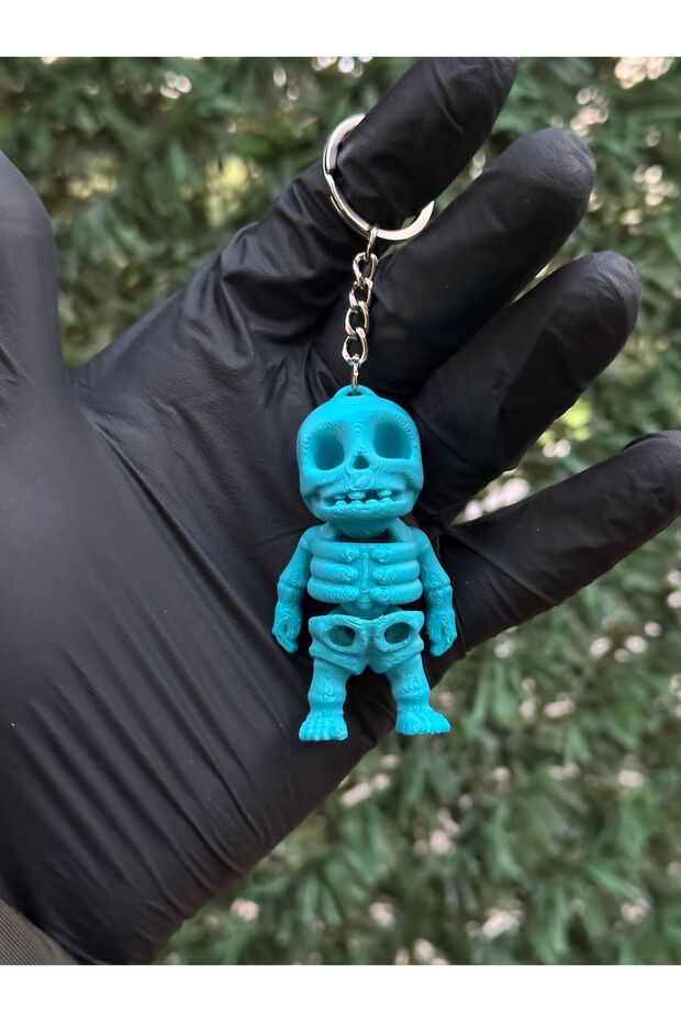 MOVABLE MINI SKELETON KEYCHAIN (blue) - 4