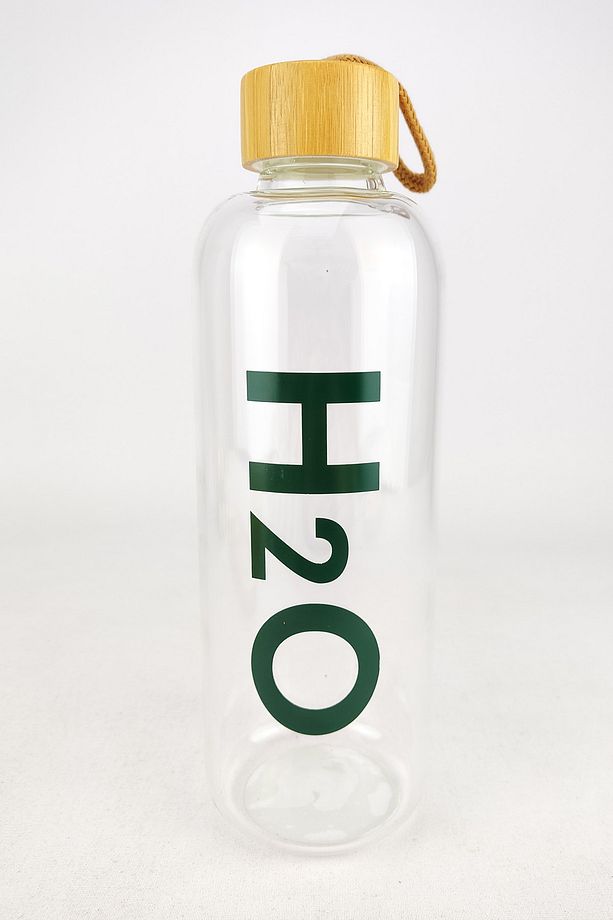 H2o Bambu Kapaklı Cam Matara 1000 ml - H2o75372 C1-1-18 - 3