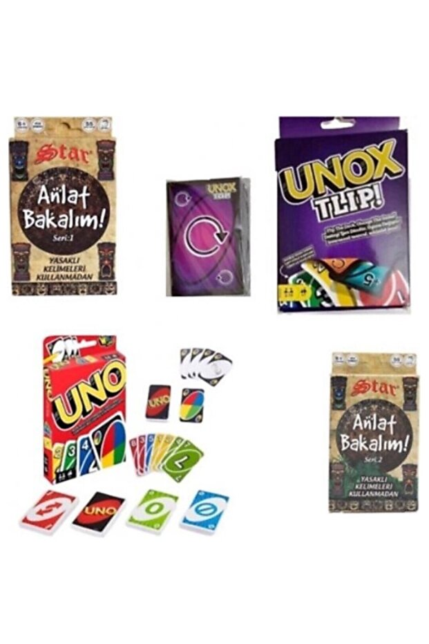 Brother Toys Uno Unox Tlip Ve Anlat Bakalım Seri 1 Ve 2 Toplam 4lü Kart Oyun Seti