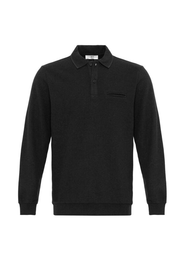 Polo Yaka Regular Kalıp Düz Triko - 1