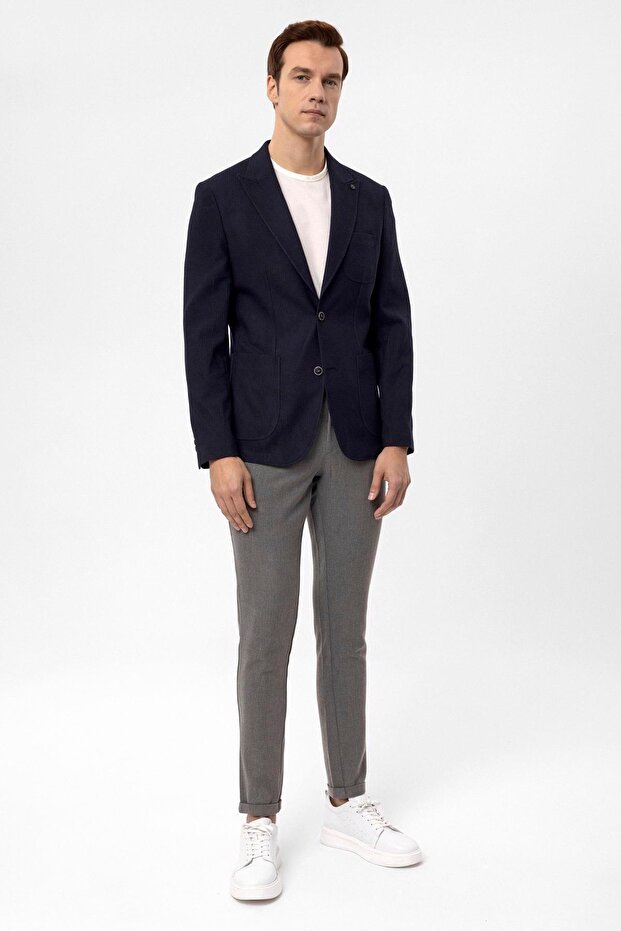 Slim Kalıp Armürlü Ceket - 2