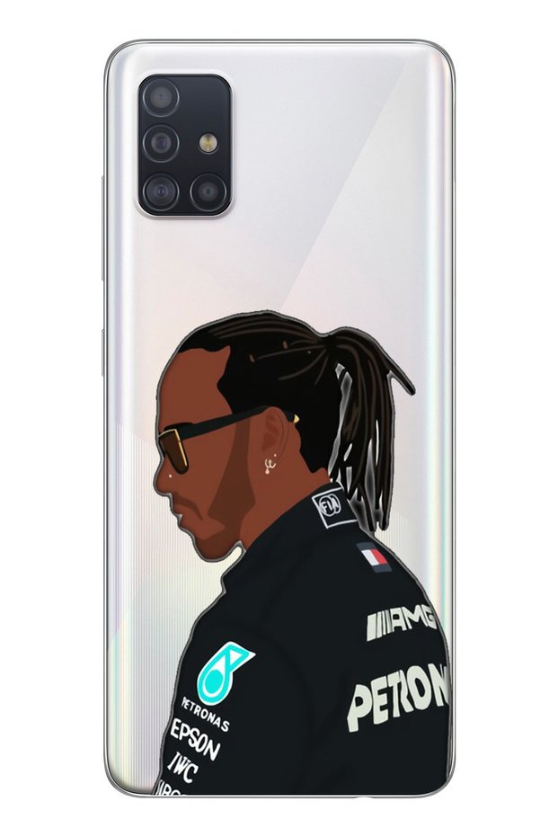 Samsung Galaxy A51 Compatible Lewis Hamilton Patterned Transparent Phone Case