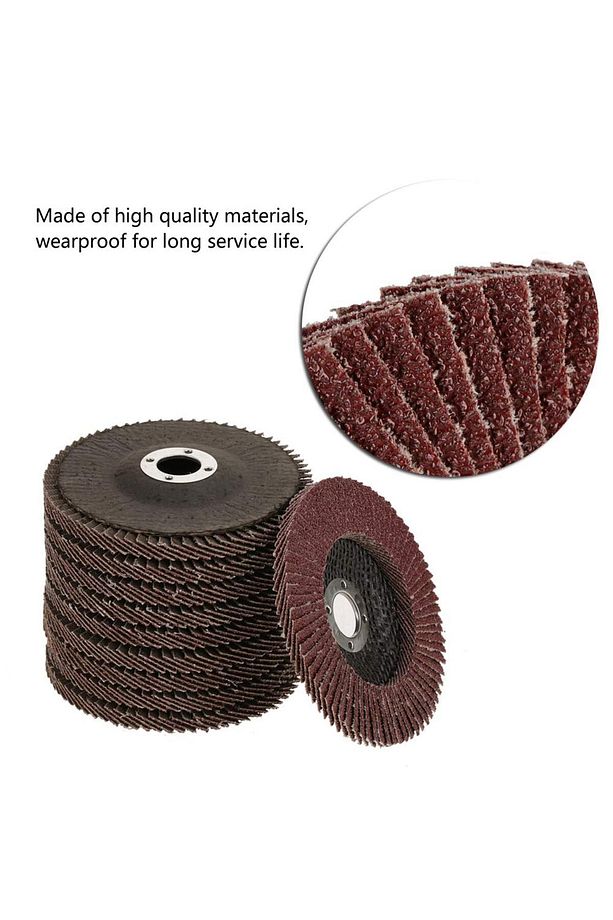 avuç taşlama makinesi için 115mm 10 Adet yaprak zımpra 10lu Flap Disk Alüminyum Oksit aşındırma - 3