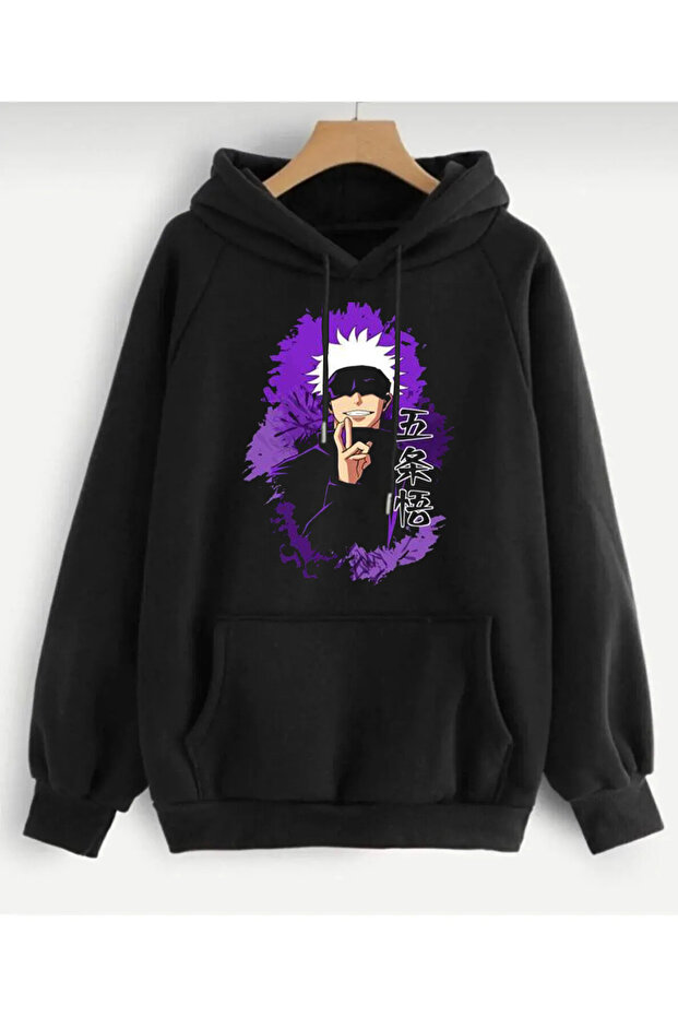 Attack On Titans Baskılı Sweatshirt - Oversize Kapüşonlu Şardonlu - 1