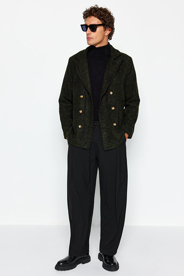 Winter Khaki Stamp Coat - Regular Fit, Double Breasted Design TMNAW21KB0027 - 2