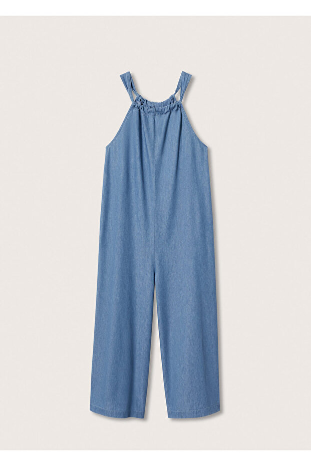 Pamuklu Denim Tulum - 3