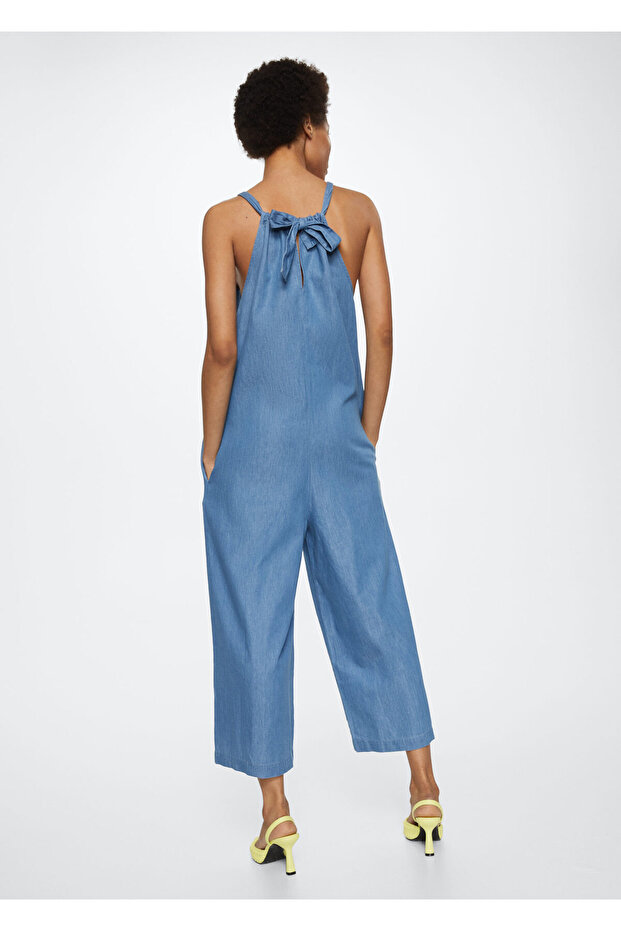 Pamuklu Denim Tulum - 8