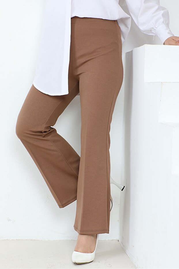 Piyale Spanish Leg Trousers 653 - Brown