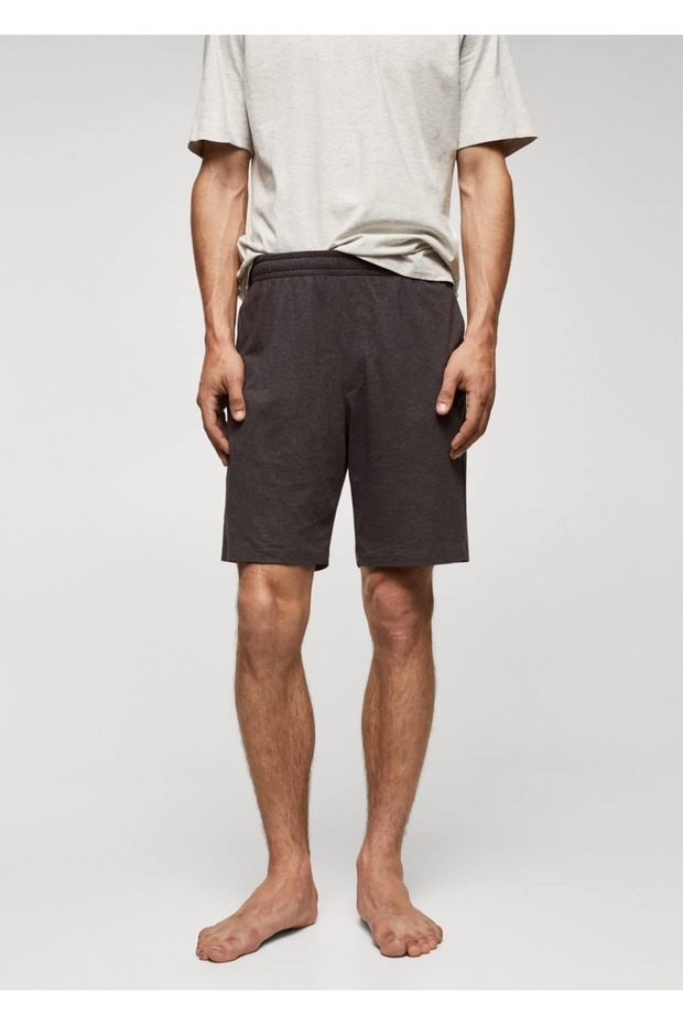 Pamuklu şort pijama takımı - 5
