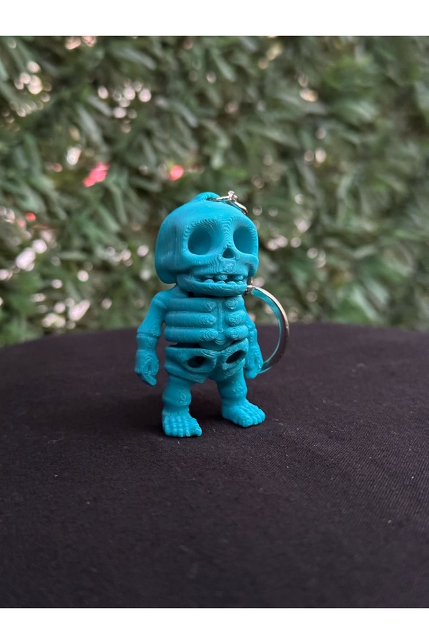 MOVABLE MINI SKELETON KEYCHAIN (blue) - 2
