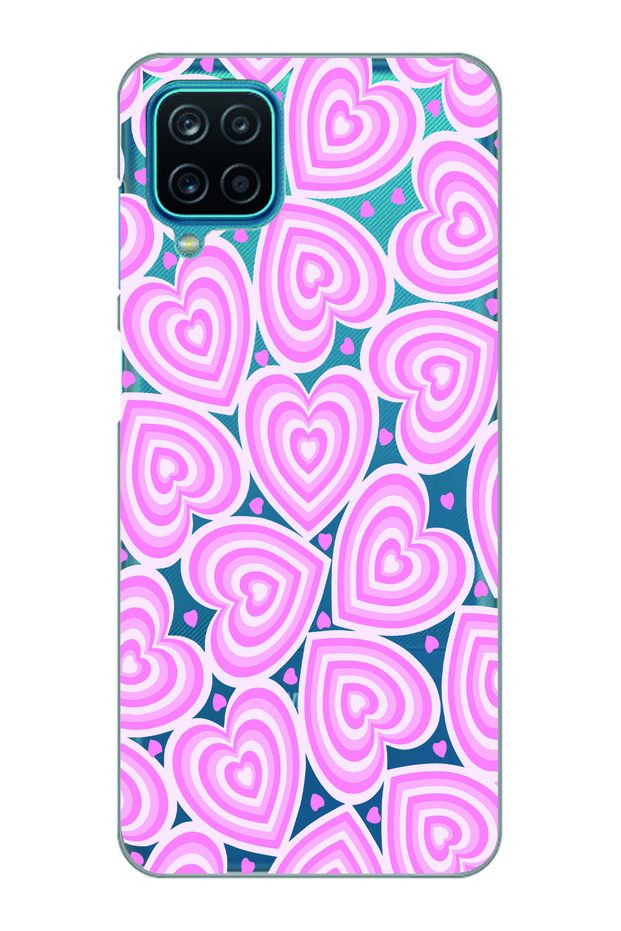 Heart Patterned Transparent Phone Case Compatible with Samsung Galaxy A12/M12